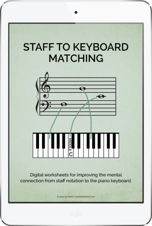 Staff to Keyboard Matching - digital worksheet