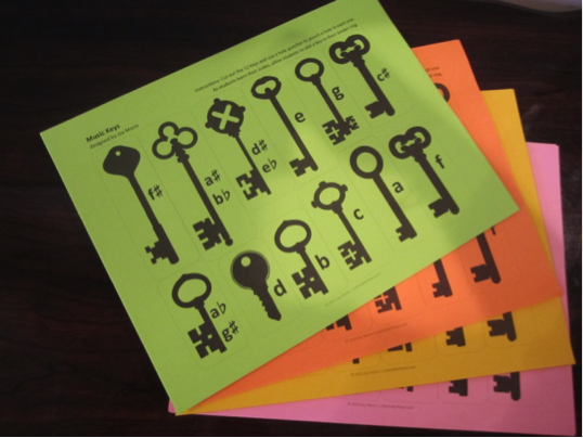 keys on colored paper