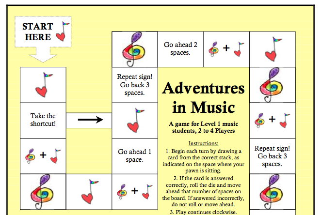 A Cut And Play Piano Board Game For Level 1 Students - Teach Piano
