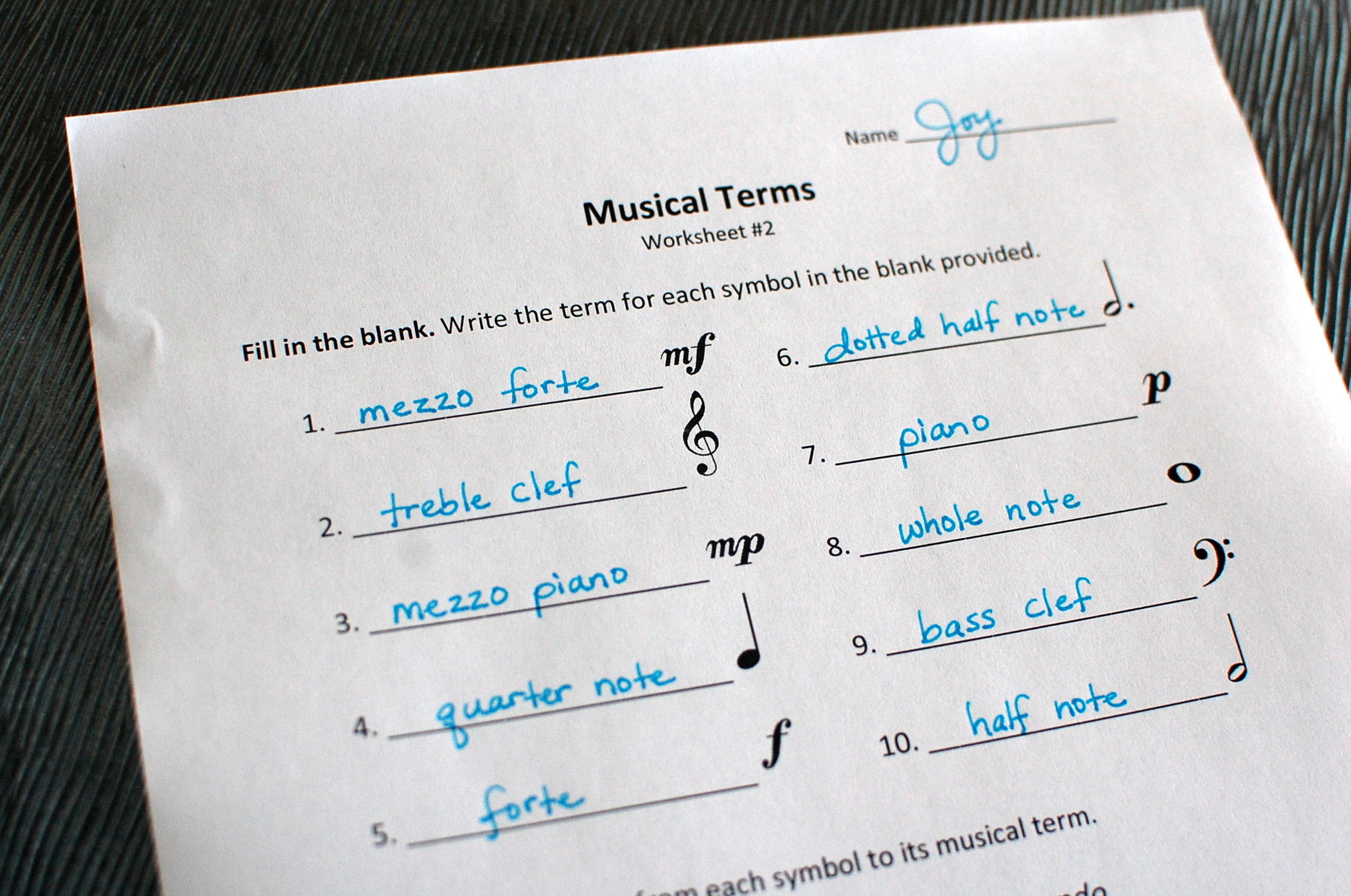 Music terms