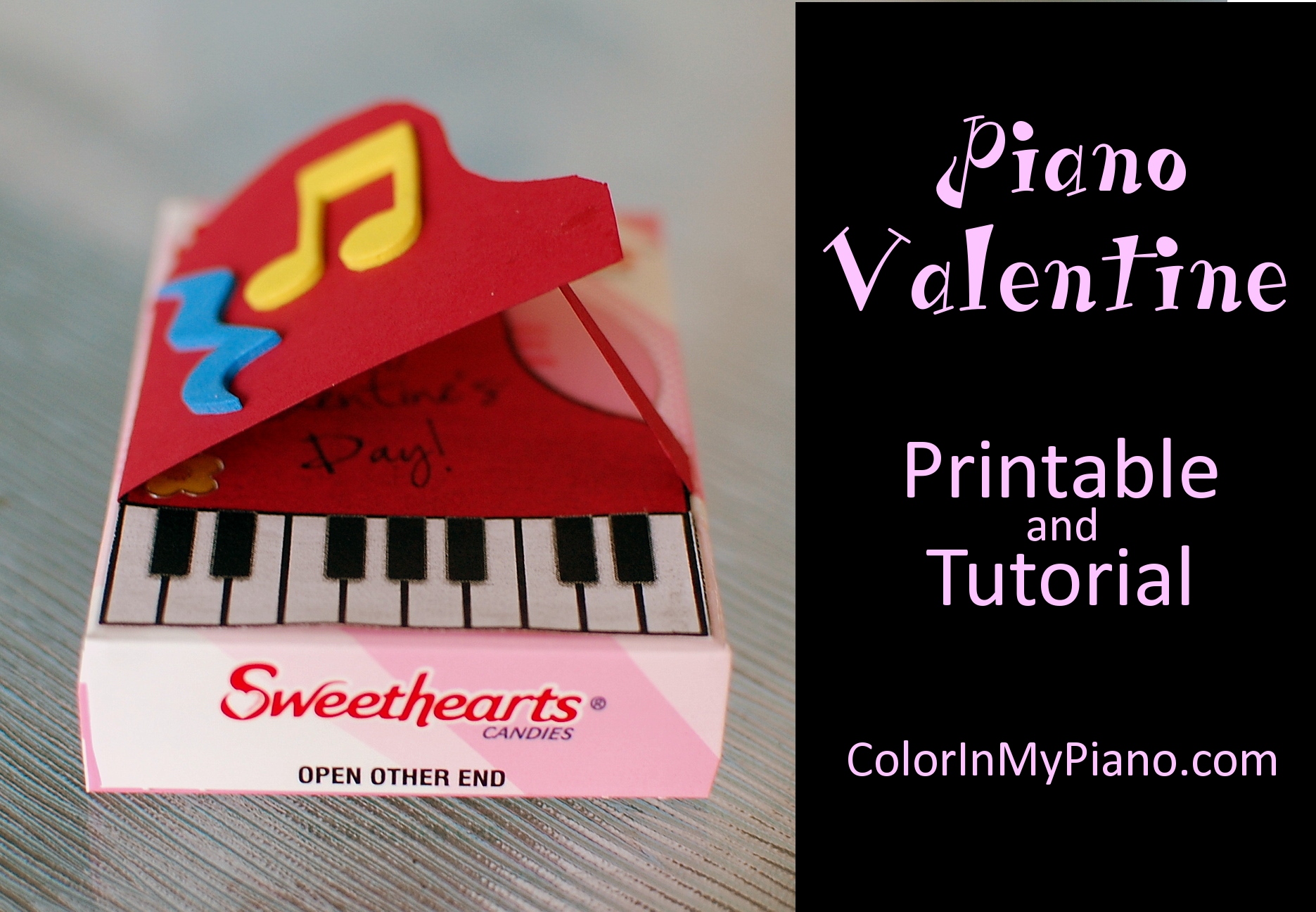 Piano Valentine Craft (Printable & Tutorial) – Color In My Piano