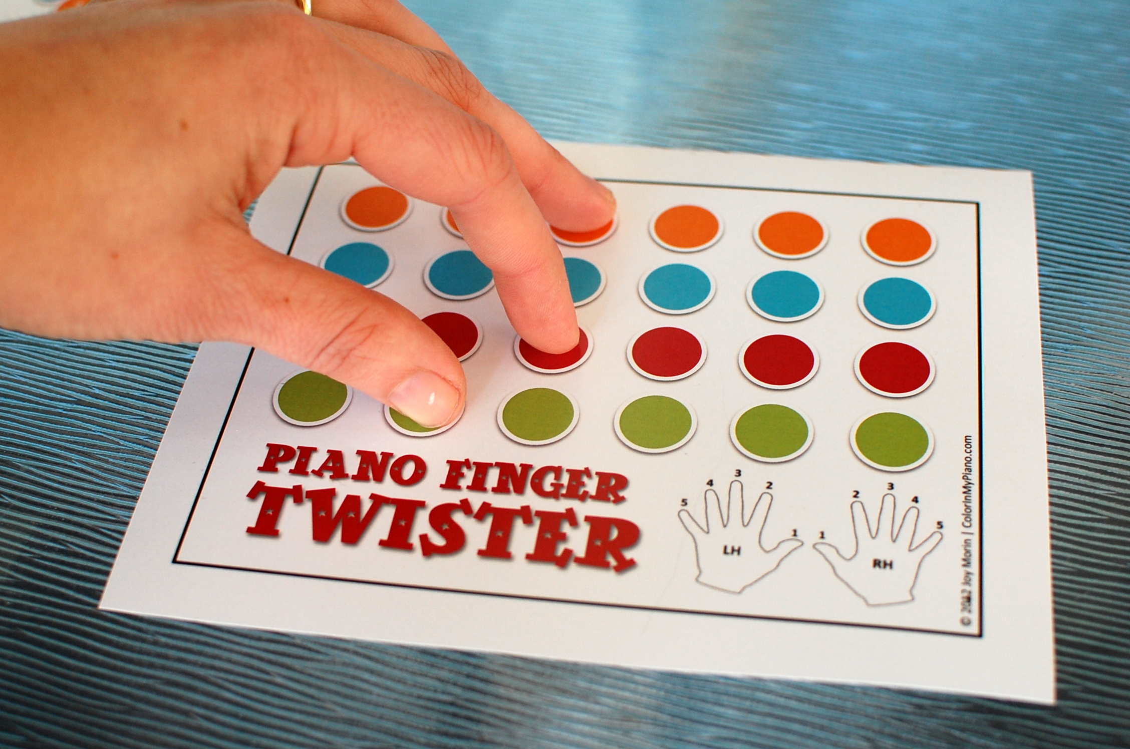 A Finger Number Board Game For Primer Piano Students