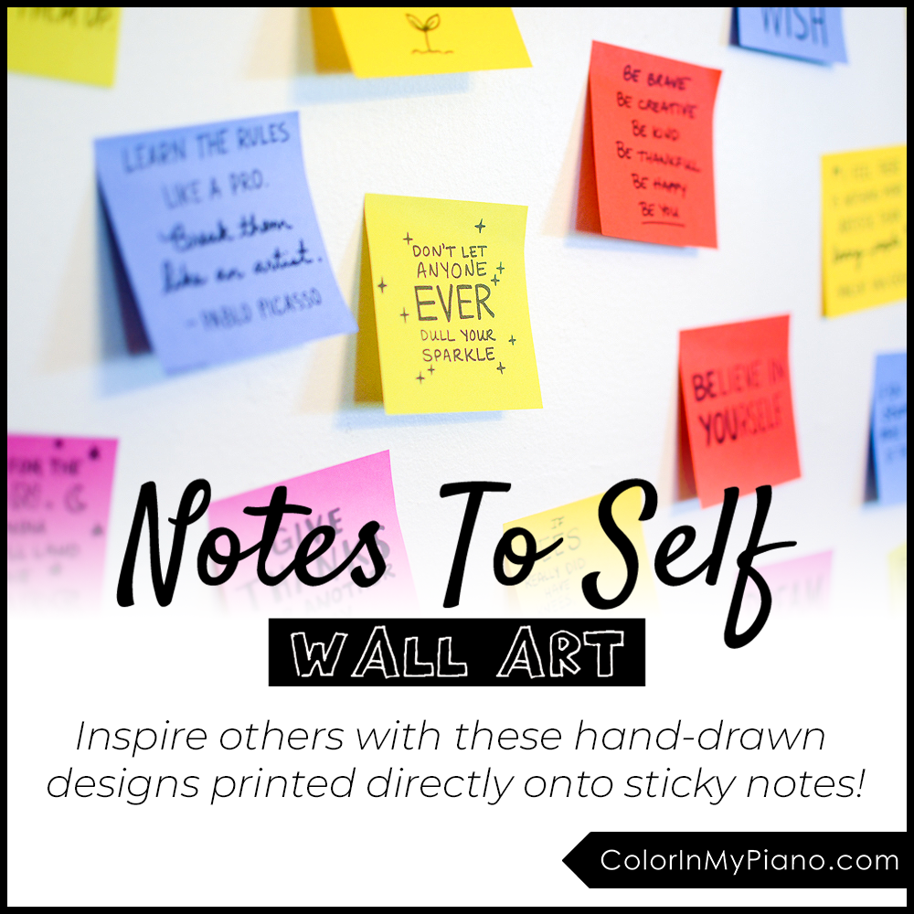 Notes To Self: Wall Art Kit – Color In My Piano